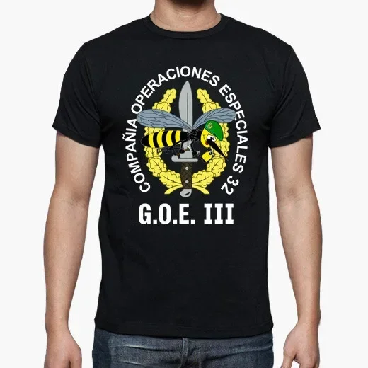 Футболка с эмблемой испанского легиона GOE III COE 32 Mod 03. Специальные операции. Летняя хлопковая мужская футболка с круглым вырезом и коротким рукавом, новинка S-3XL