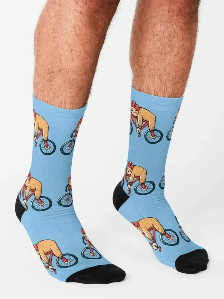 sleeping sloth with bicycle Socks summer compression cute hiphop Socks Men Women's