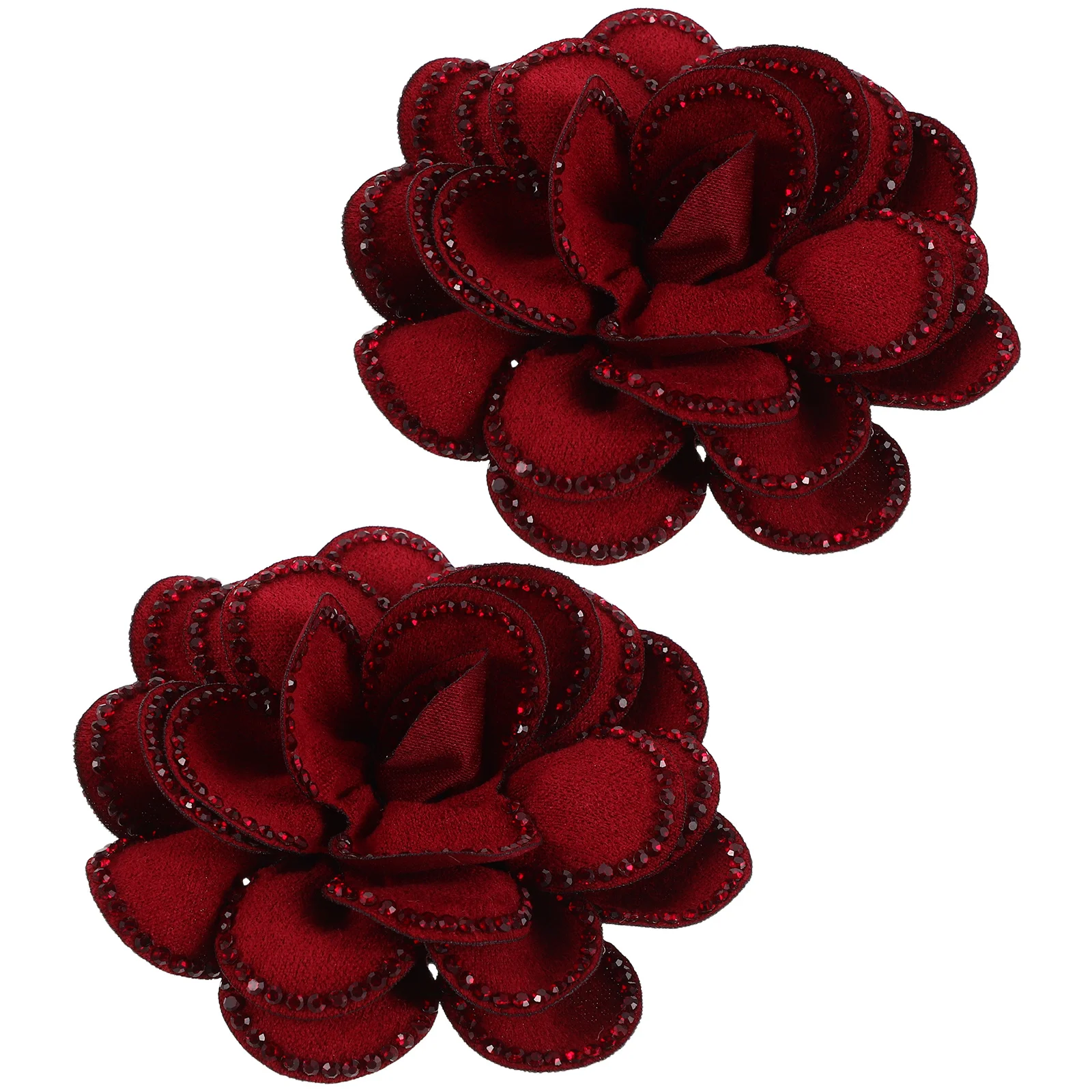 2 قطعة مشابك أحذية الورد حجر الراين مشبك زهرة قابل للفصل لأحذية الزفاف حذاء نسائي بكعب عالٍ زهرة اصطناعية