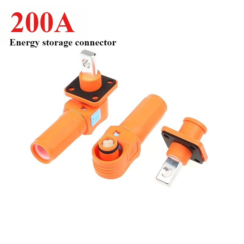 

200A Energy Storage Connector Single Core High-Current Through Wall Copper Terminal Waterproof 50mm² Lithium Battery Connectors