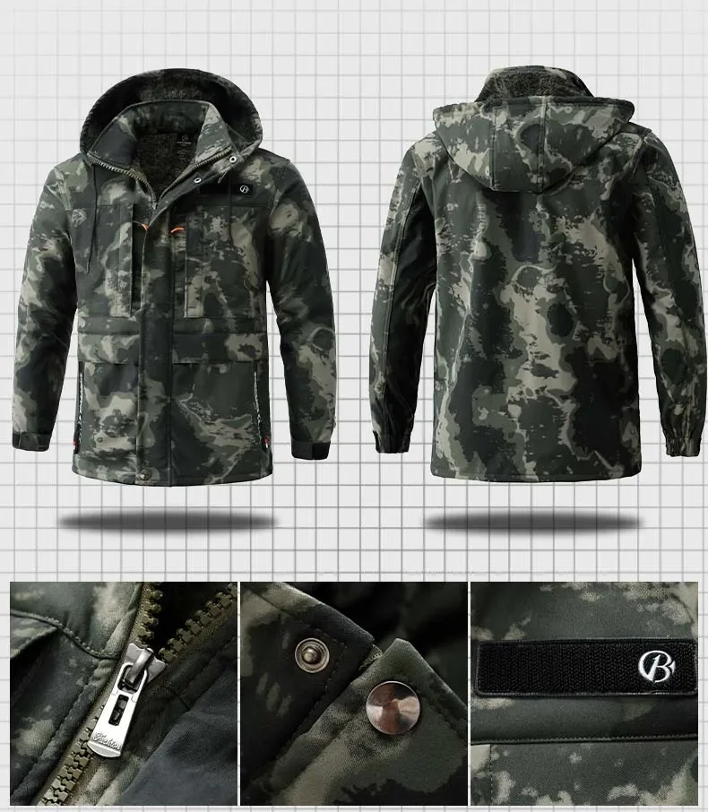 Kombinezony taktyczne polarowe ciepłe wiatroszczelne kurtki kempingowe męskie spodnie aksamitny kombinezon moro trening wspinaczka Treking piesze wycieczki odzież robocza