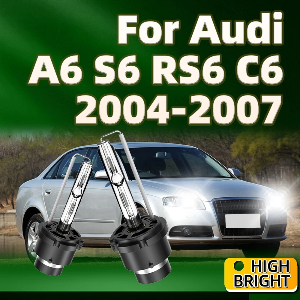 2Pcs High Quality Car Light Xenon Bulb 35W D2S 6000K 10000K HID Headlight For Audi A6 S6 RS6 C6 2004 2005 2006 2007