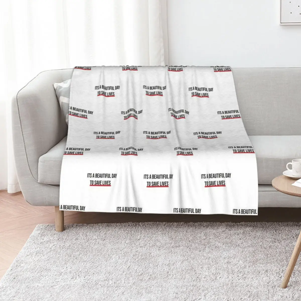 

Its a beautiful day to save lives Throw Blanket Faux Fur Soft Warm Blanket for Bed