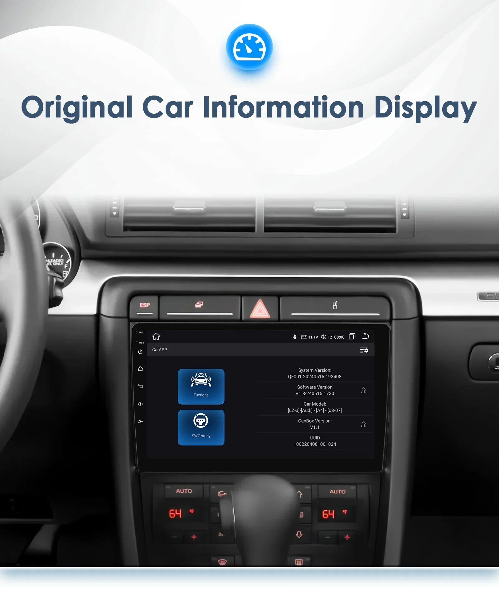 Hizpo CarPlay Android 14 Auto Radio for For Audi A4 B6 B7 S4 RS4 1999-2008 Seat Exeo 4G Car Multimedia GPS 2din Autoradio System