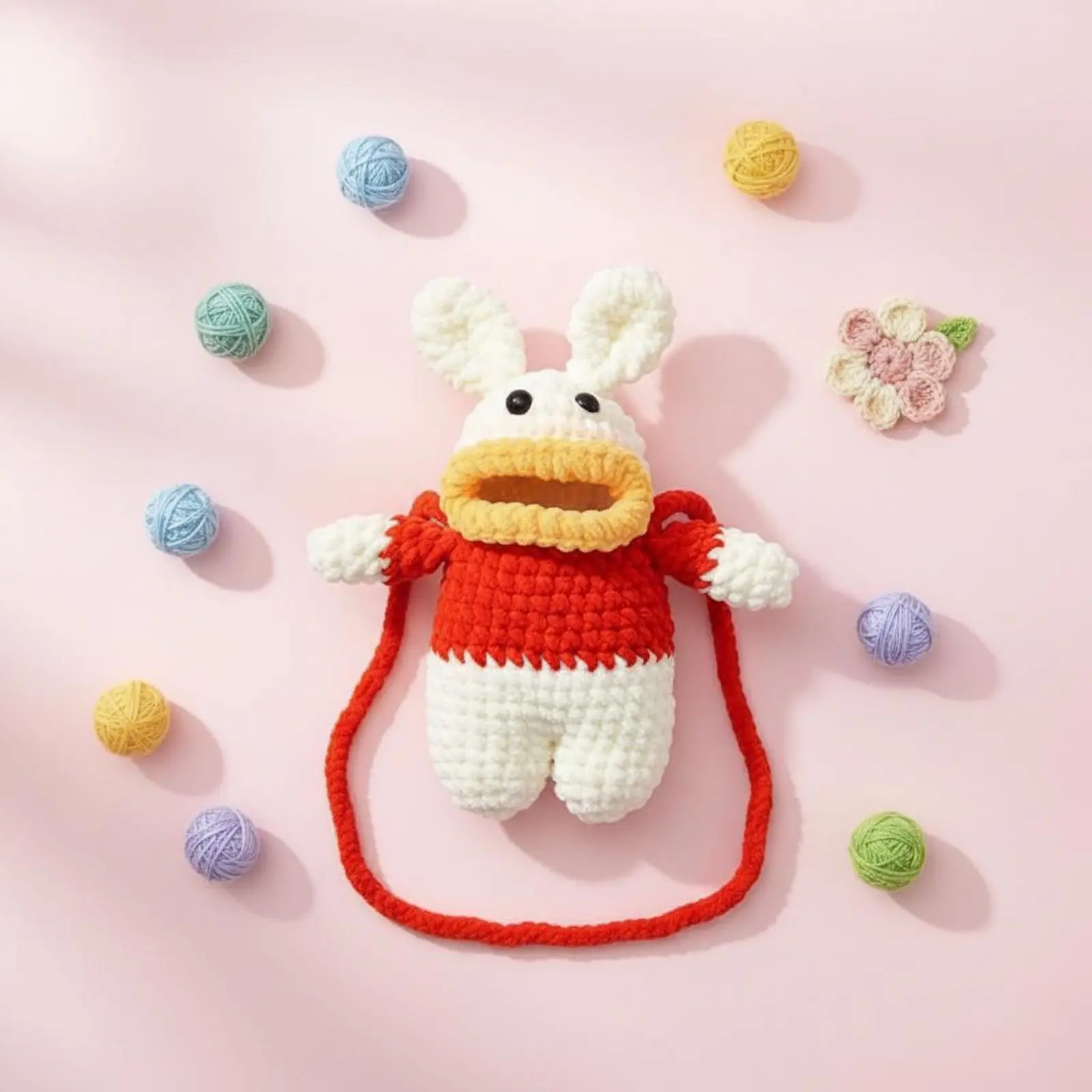 Bolso de Teléfono con Forma de Rana Tejido a Crochet, Bolso de Rana Hecho a Mano, Accesorio de Moda, Hilo Suave y Ligero para Mujeres, Compras, Salidas