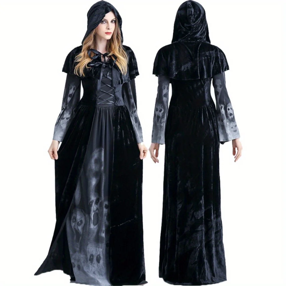 

Halloween Vampire Witch Gown - Adult Party Ball DS Performance Uniform, Cosplay Costume