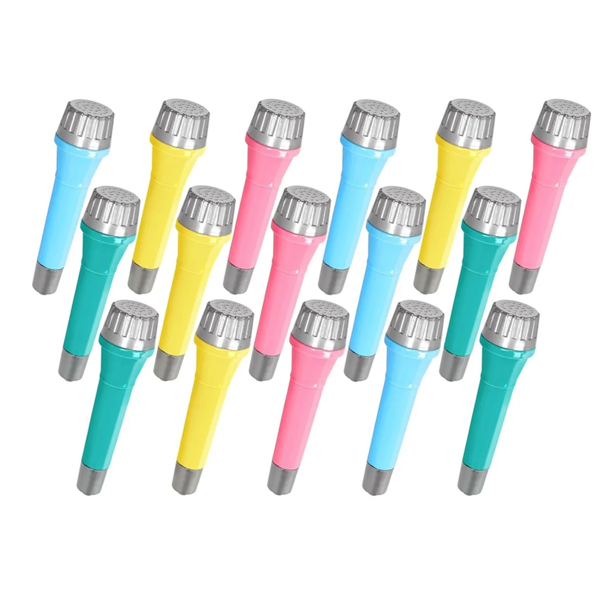 

16 Pack Plastic Toy Microphones, Colorful Fake Microphone for Goody Bag Fillers and Birthday Party Favors
