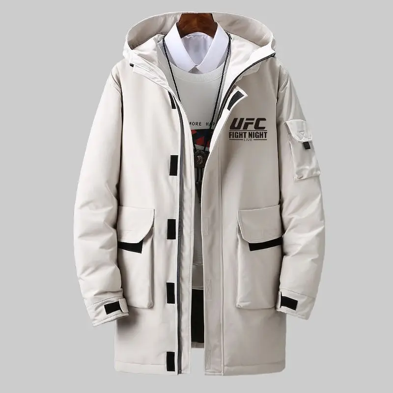 Men's UFC Martial Arts Fighting Boxing Casual Thick Padded Jacket Winter Training Puffer Coat Top