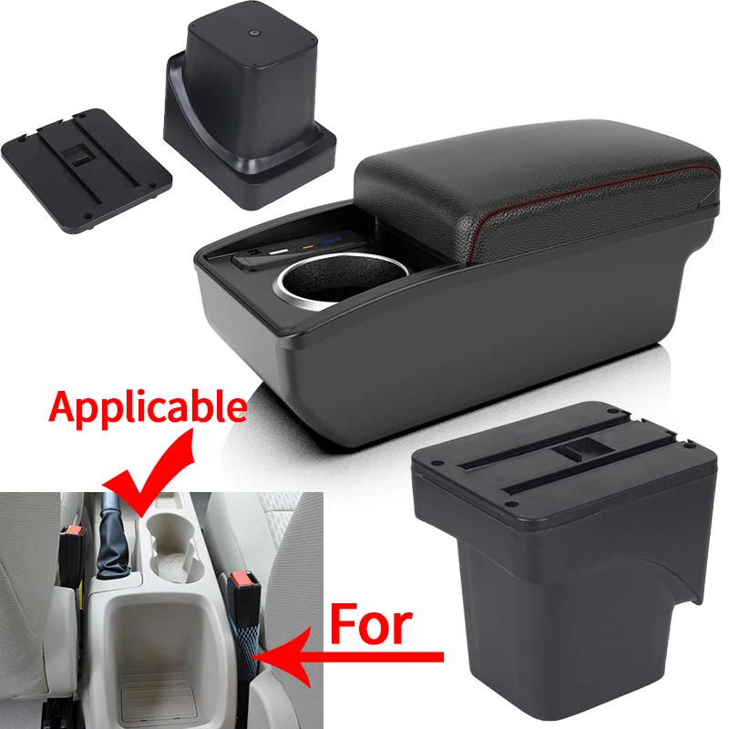 For Ford Focus 2 armrest box For Ford Focus 2 Mk2 2005 2006 2007 2008 2009 2010 2011 Car Armrest Box Storage box car accessories