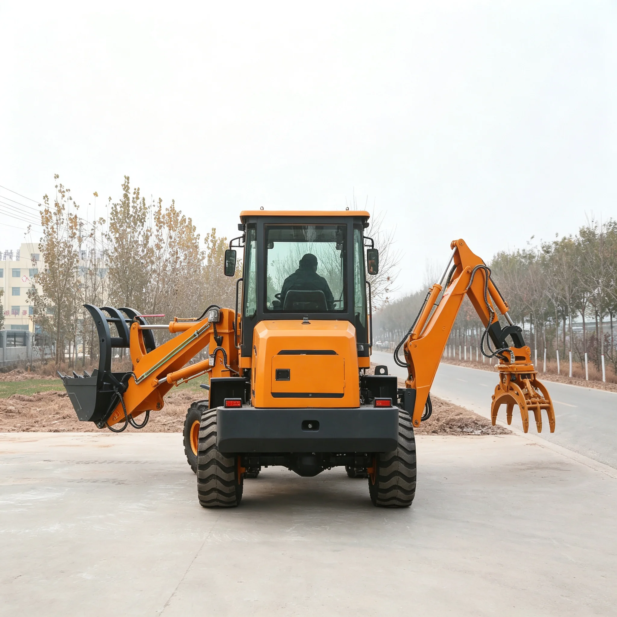 ディーゼルミニバックホーローダー掘削機、安価な多機能ホイール - Tractor Backhoe のレビューと価格
