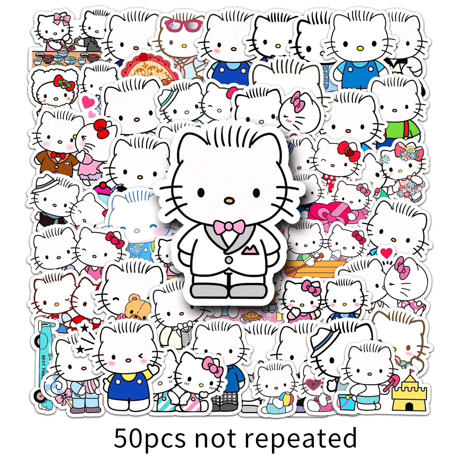50PCS süße Hallo Kitty lieber Daniel Sanrio Aufkleber Kawaii Sanrio Cartoon Aufkleber Telefon Gepäck Gitarre Anime Graffiti Aufkleber Geschenke
