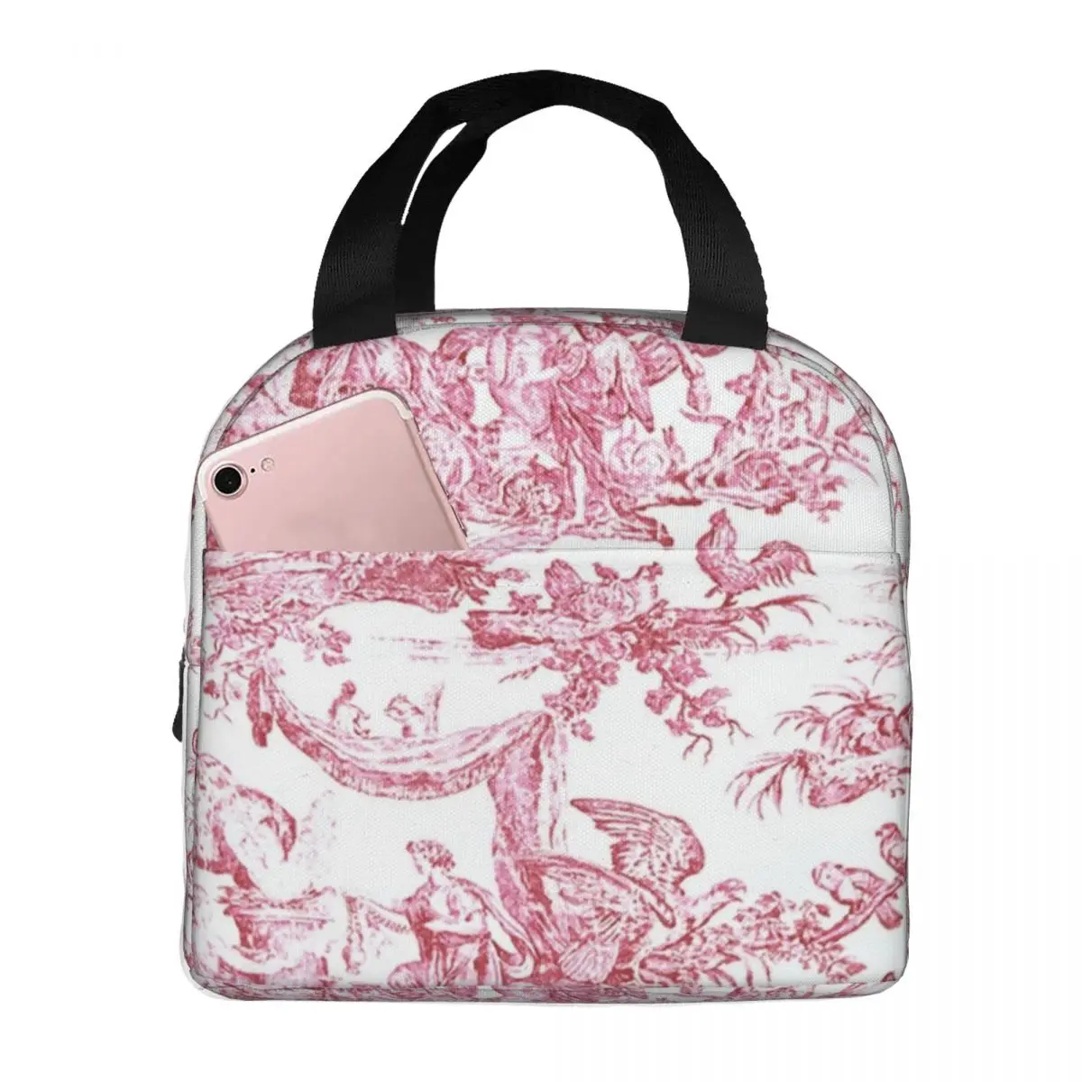 Toile De Jouy Lunch Bag Men Women Cooler Thermal Insulated Lunch Boxes for School