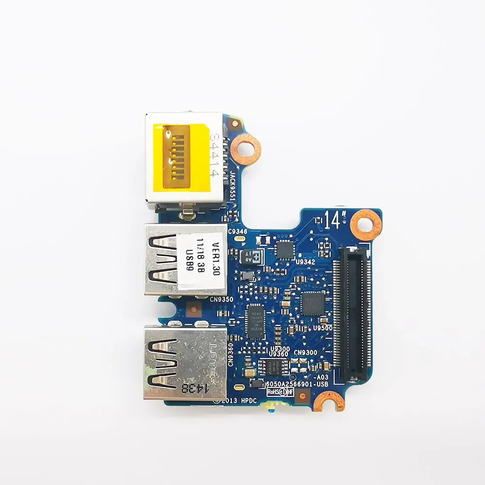 USB Jack Board For HP Probook 640 G1 645 G1 Laptop LAN RJ45 Ethernet USB Jack Board 6050A2566901-USB-A03 738400-001