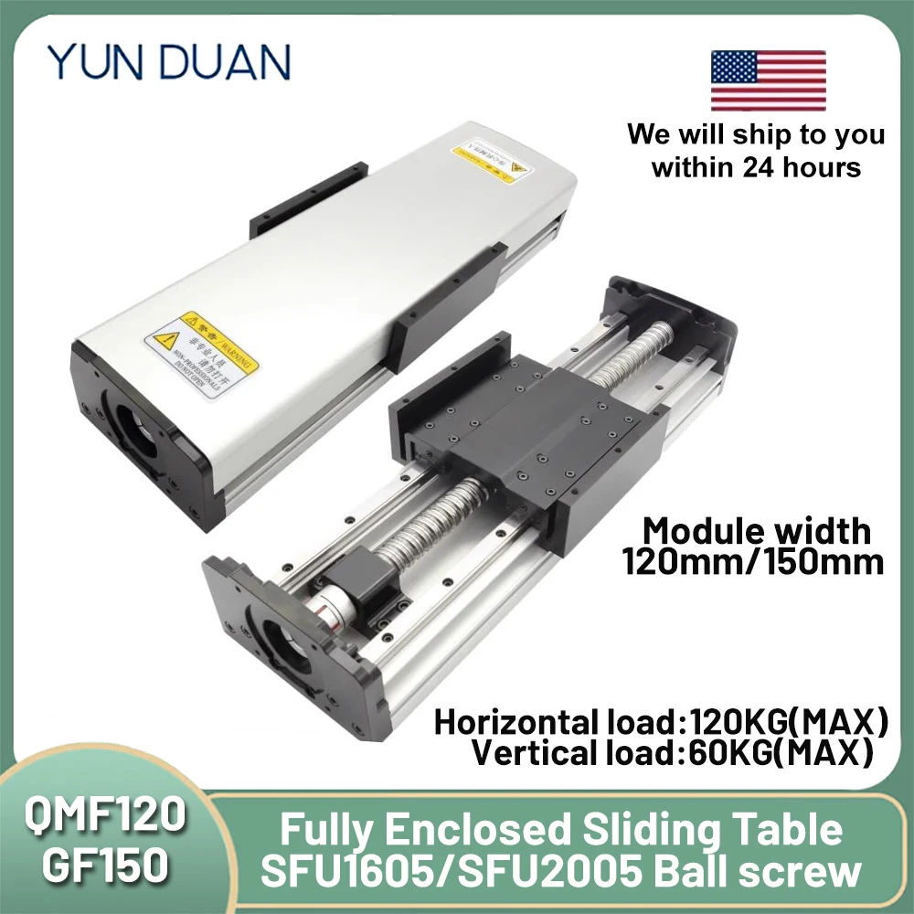 

Heavy Duty 120mm 150mm Wide Maximum Load 120KG Fully Sealed Dual-Guide Linear Slide Table SFU1605/SFU2005 Accuracy 0.03mm