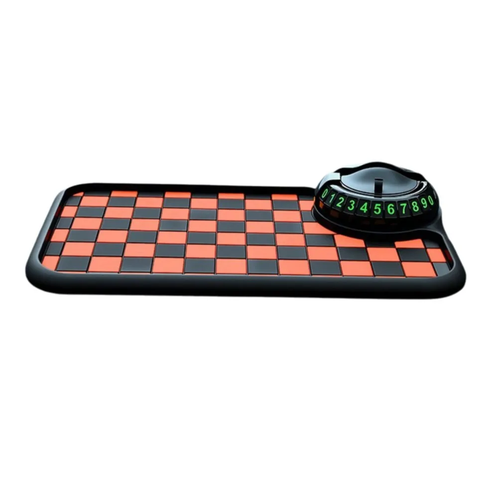 

Wear Resistant Dashboard Anti Slip Mat Rotatable with Parking Number Plate Car Phone Mount with Non-slip Pad Cable Management