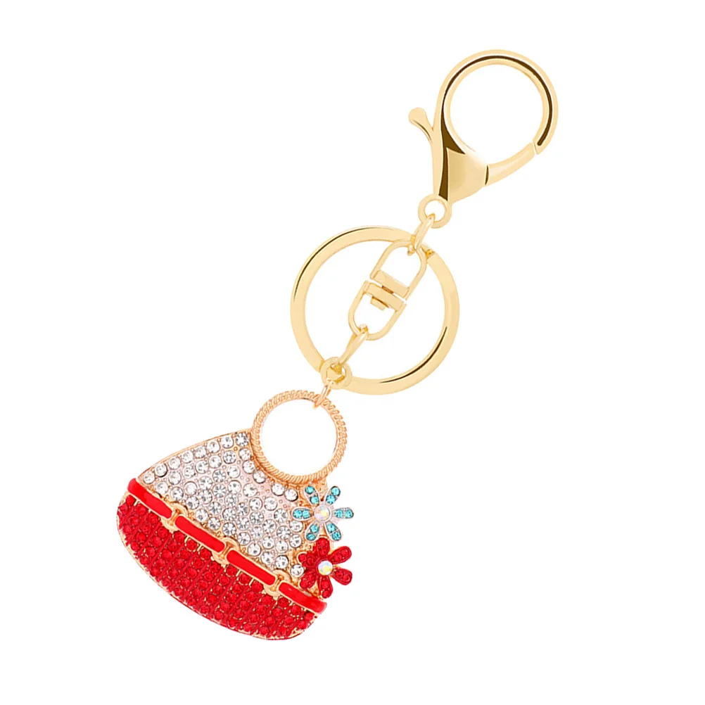 

Bag Key Chain Car Decor Alloy Rhinestone Ring Fine Workmanship Durable Travel Commemoration Employee Welfare Anniversary