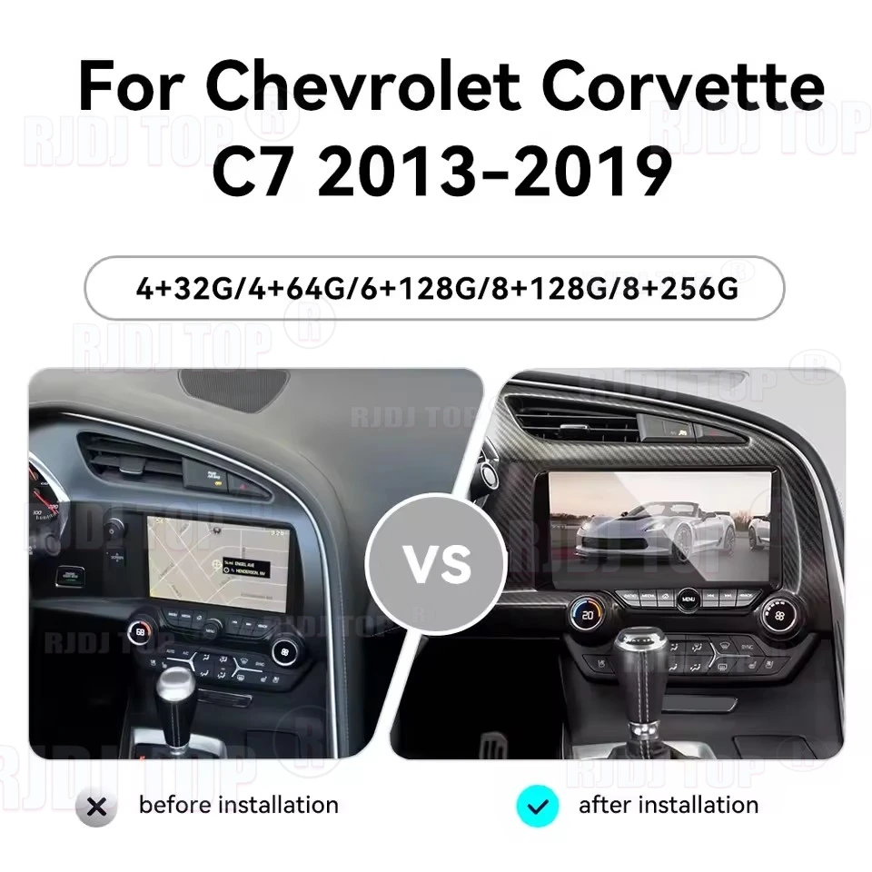 

12.3 inch For Chevrolet Corvette C7 Stingray 2010-2020 Android Car Radio Wireless Carplay Multimedia Player GPS Navigation Stere