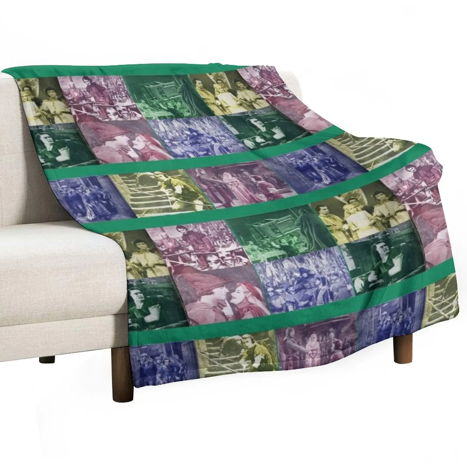 

Errol Flynn Olivia De Havilland ROBIN HOOD collage Throw Blanket Vintage Warm decorative Thermal Blankets