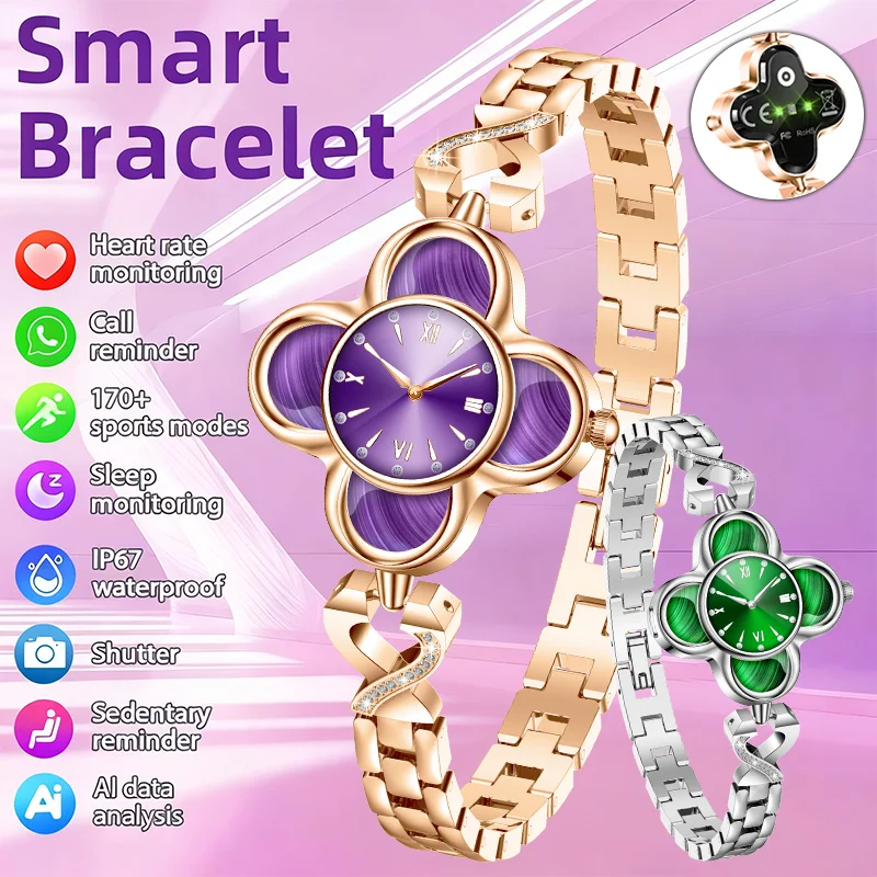 

LIGE New Smart Bracelet Quartz Wristwatch AI Healthy Analysis Call Reminder Sports Pedometer Watch Fashion Jewellery Ladies Gift