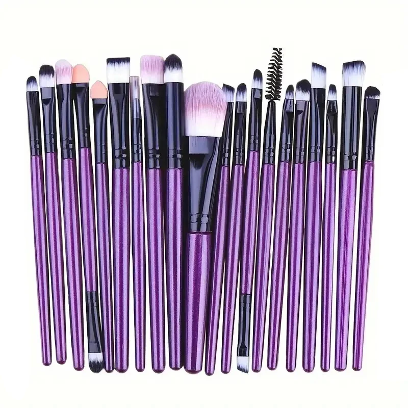 Set di pennelli per trucco occhi da 20 pezzi Pennello per ombretto per dettagli Pennello per trucco Bianco Ombretto ultra morbido Eyeliner Strumento per trucco per sfumare