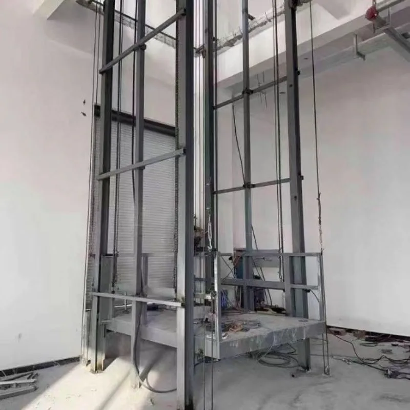 Customized 1-12m Double Rail Hydraulic Cargo Lift Workshop Factory Warehouse Industrial Lift Table Elevator