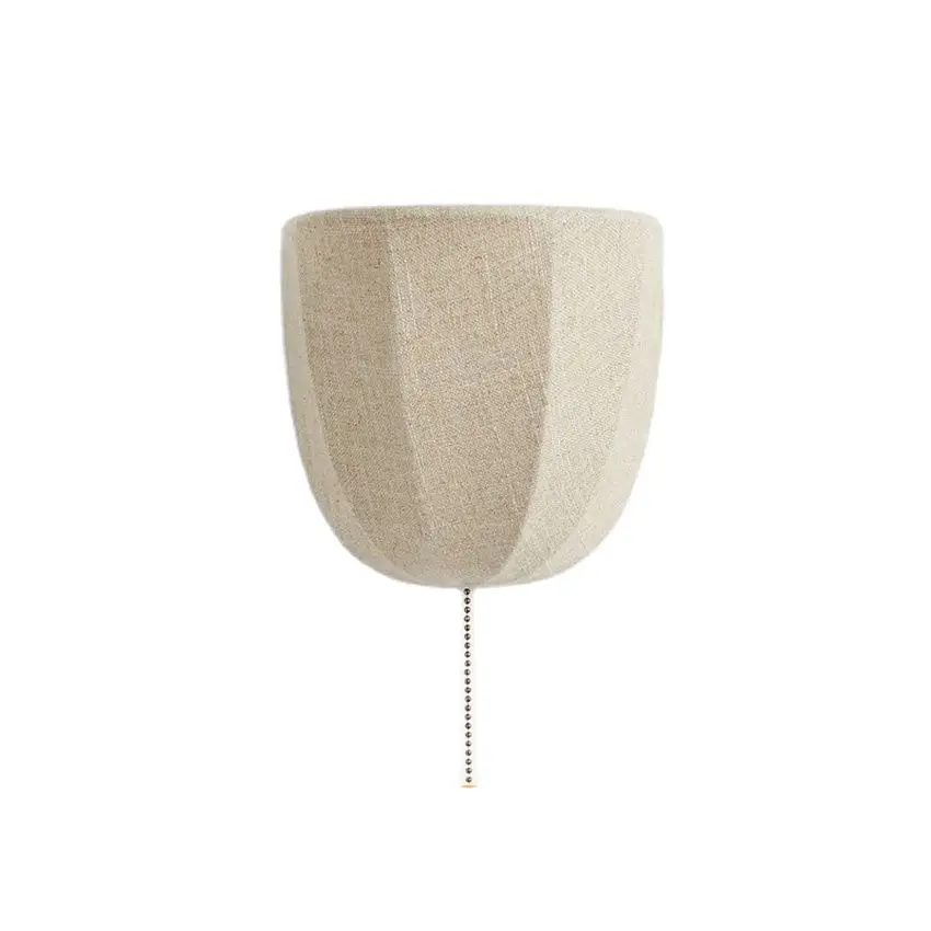 American vintage linen lampshade wall lamps decorate living room lamp French villa bedroom art deco sconces lights lighting