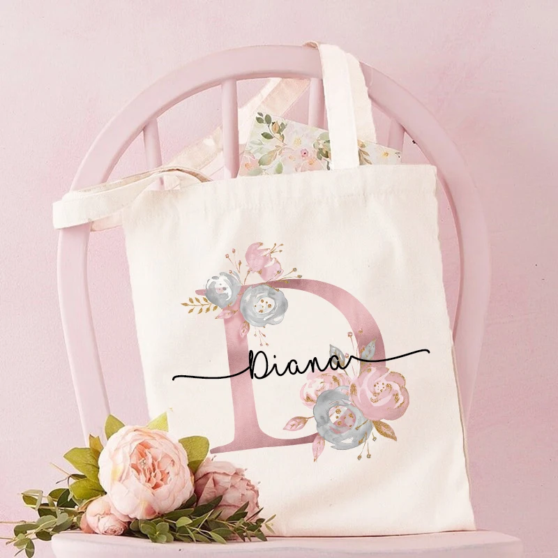 Personalized Bridesmaid Tote Bags Maid of Honor Custom Name  Handbag Bridal Bachelorette Party Gifts Bride Wedding Shoulder Bag