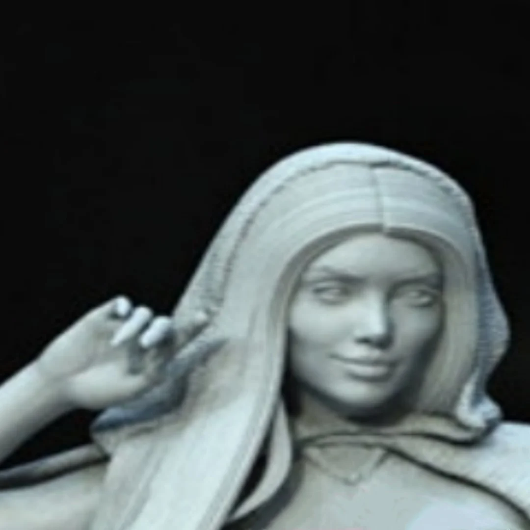 1/24 Scale Resin Figure The girl in the cape holding a flower basket Assemble Model Kit Unassembled and Unpainted 3D DIY