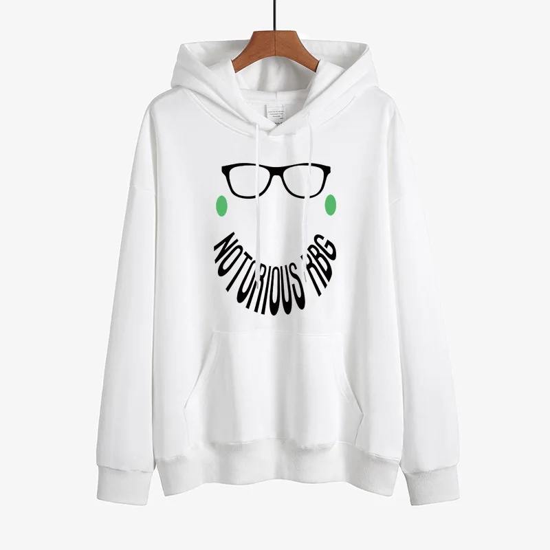 Fashion Notorious RBG Lady Hoodie Fun Ruth Bader Ginsburg Letters Graphic Pullover Loose Long Sleeve Vintage Harajuku Ropa Mujer