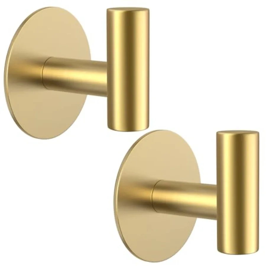 

Stainless Steel Wall Hooks, Heavy Duty Self-Adhesive Hooks for Coats, Towels, Robes, Hats, Aprons No Drill Bathroom, Kitchen, H
