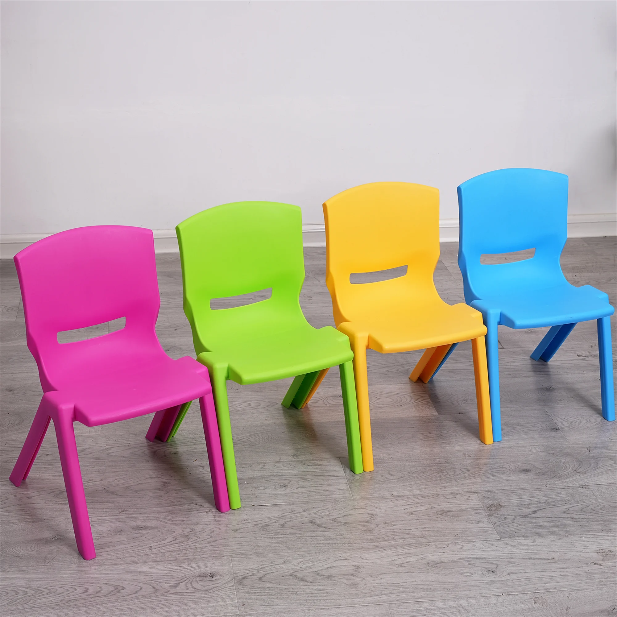 Kinderstoel, Kinderen Lichtgewicht Plastic 4 Stoelen Set Met 11.8 "H Stoel Voor Speelkamers, Kleuterschool, Peuters (Grootte)