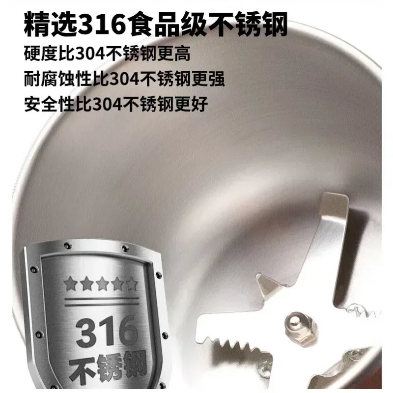 

Hot sales400g Grinder 316 Stainless Steel Crusher Household Crusher Dry Grinding Ultra-fine Pulverizer 400W Six-blad