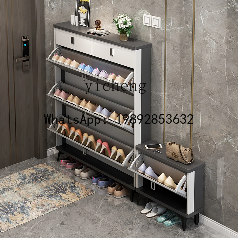 ABC ultra-thin tipping bucket shoe cabinet stool entrance cabinet integrated indoor simple shoe rack