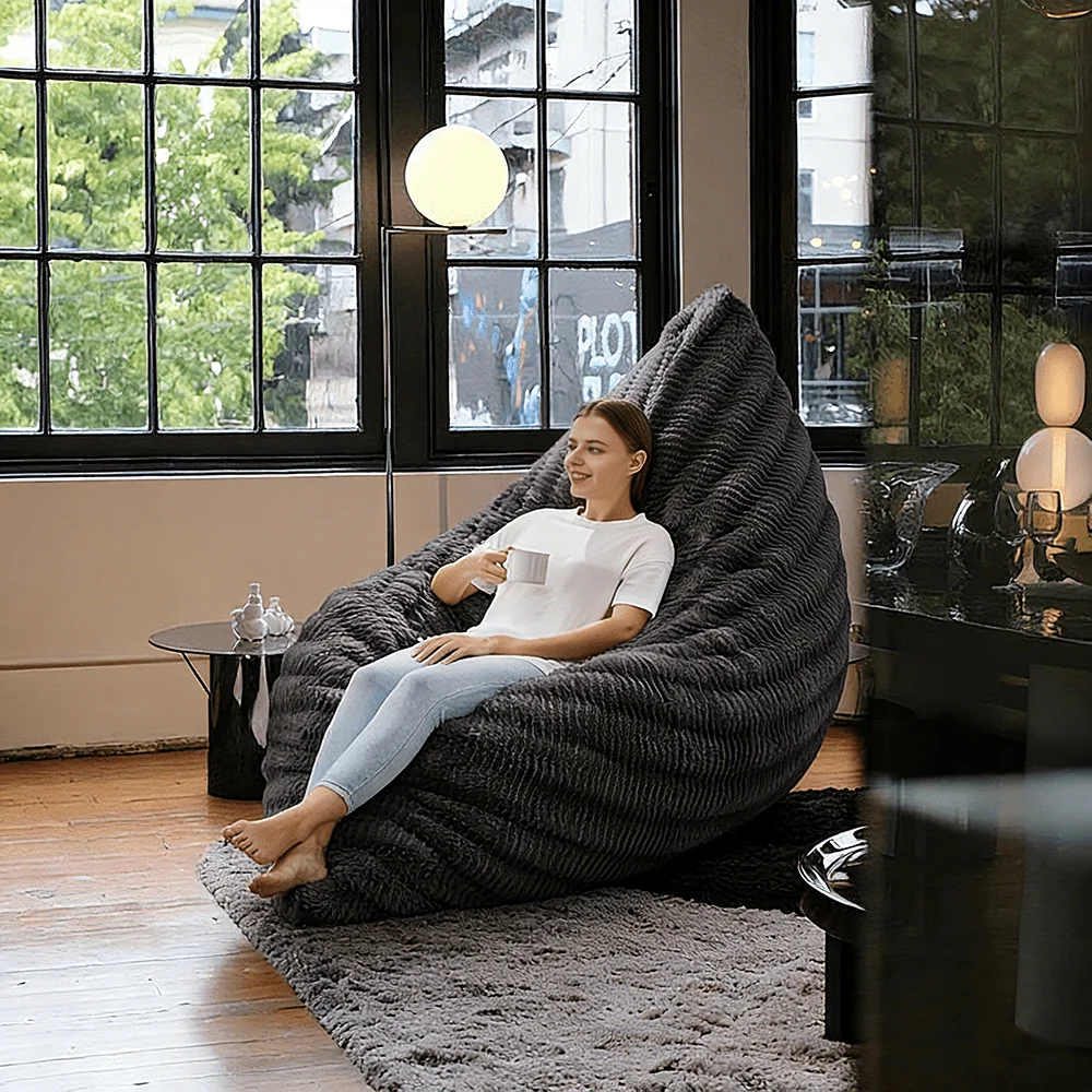 Beanbag Chair With Convertible Beanbag Chair Mat And Machine Washable Cover. Suitable For Adults, It Can Be Used In The Living