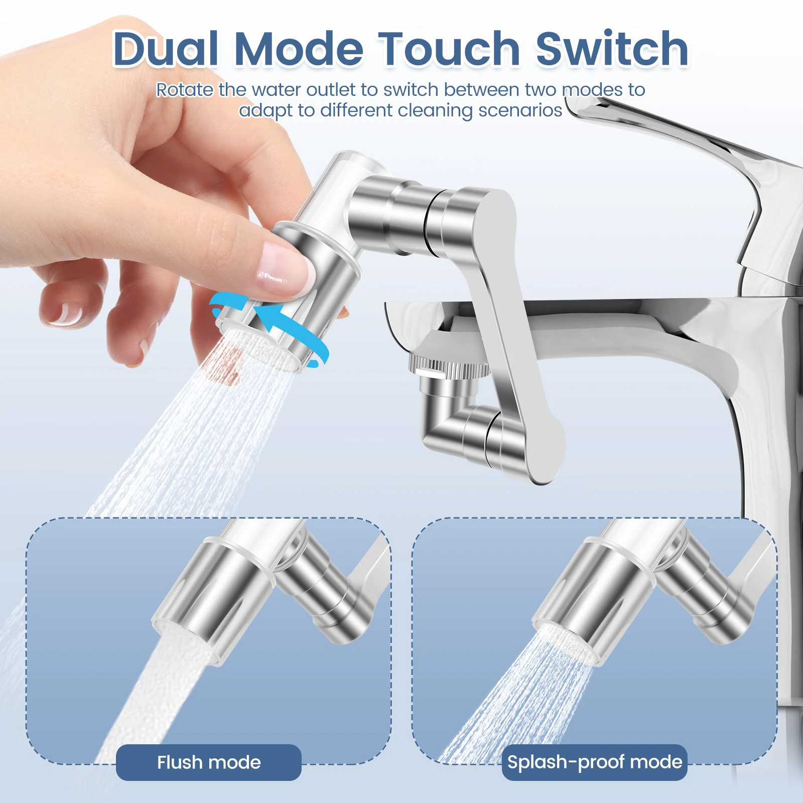 ستانلس ستيل 1080 ° ذراع آلي دوار تمديد صنبور مهوية بالوعة المطبخ صنبور موسع للحمام المطبخ المنزلي