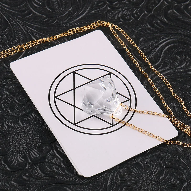 Diamond Prediction Crystal Necklace Magic Tricks Mentalism Card Prophecy Close Up Magic Gimmick Illusion Classic Magician Stage