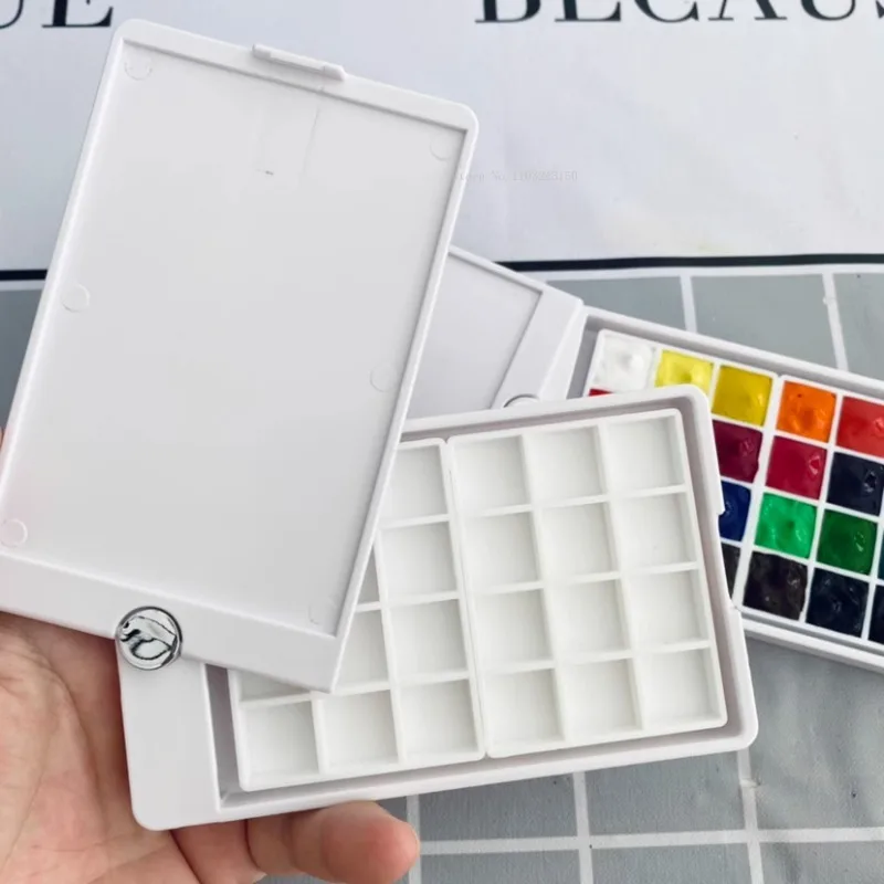 24 Color 1ml Rotary Flip Top Watercolor Packaging Pigment Storage Box Empty Box Art Students Outdoor Sketching Painting Palette