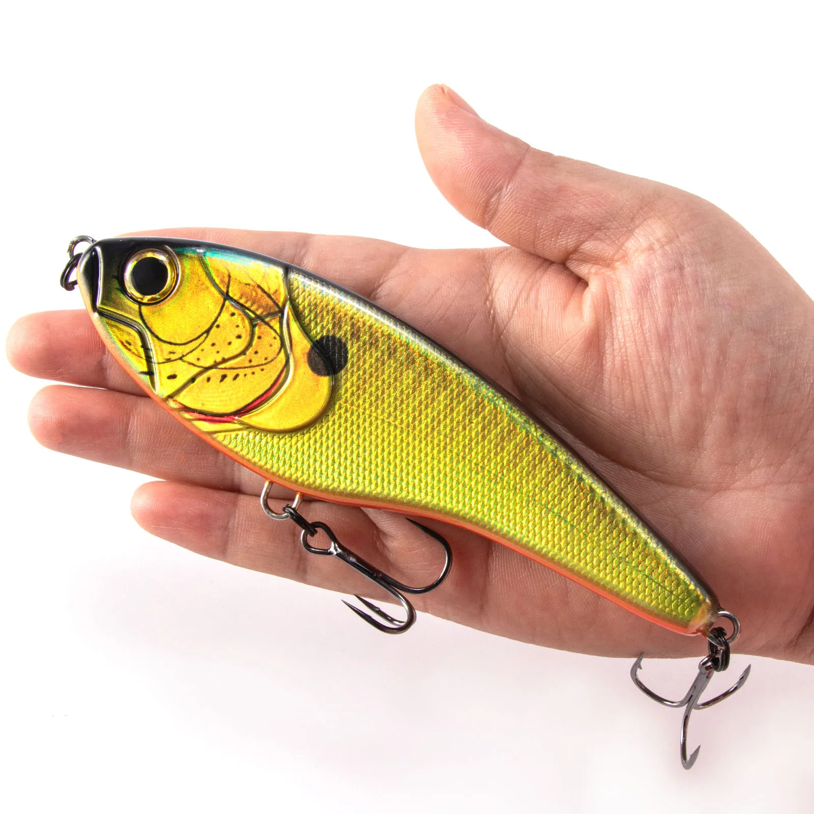 130 mm/57 g Jerkbait-Angelköder, langsam sinkender Wobbler für Hecht, Zander, Forellenköder, Süßwasser, Salzwasser, Kurbelköder – Detail 5