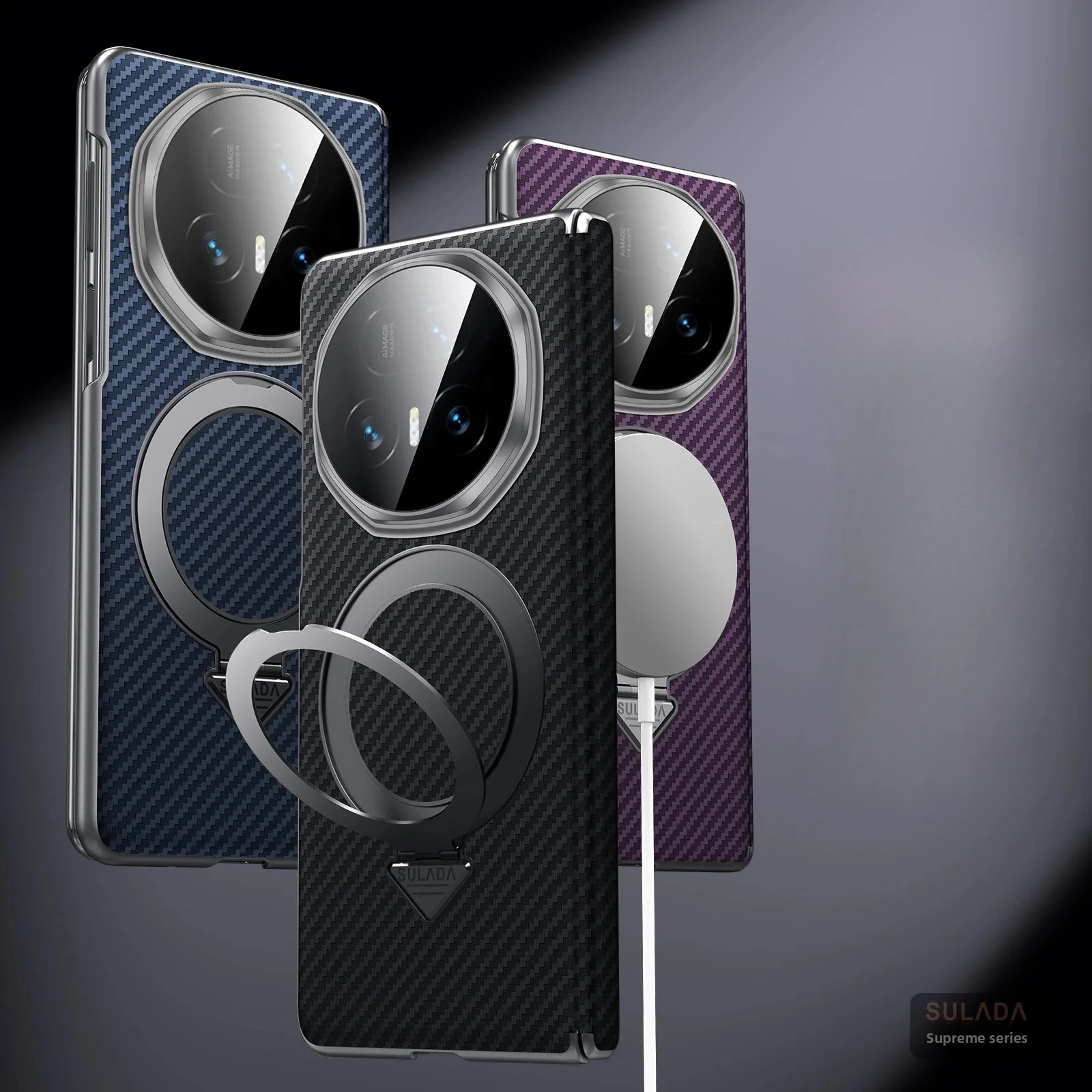 

For Honor Magic V5 Case Fashion Luxury Carbon Fiber Texture Stand Leather Skin-friendly Anti-drop Cover Honor Magic V 5 Funda