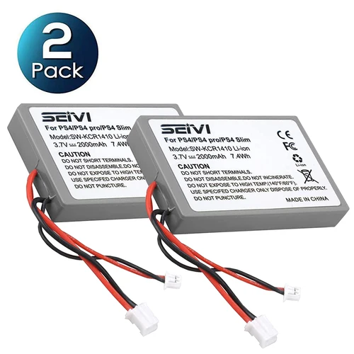 Imagen 1 del producto 2 baterías de repuesto de 2000mAh para Sony PS4 Pro Slim Bluetooth DualShock Controller CUH-ZCT2 o CUH-ZCT2U de segunda generación