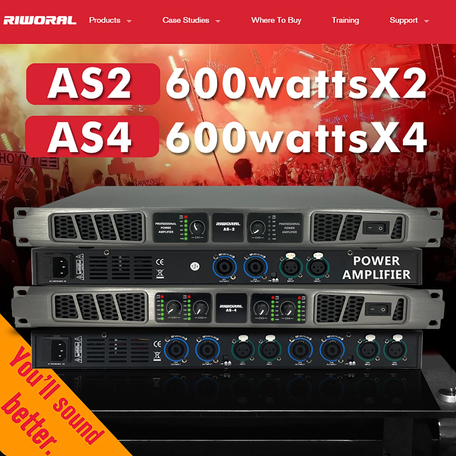 2023 AS4 4 Channel Power Amplifier Professional 600W*4 digital audio amplifier for bar stage