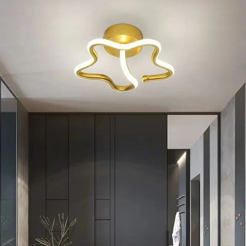 Imagem -02 - Nordic Led Luz de Teto Banhado a Ouro Estrela 16w Lâmpadas para Entrada Corredor Quarto Vestiário Luminárias Interiores