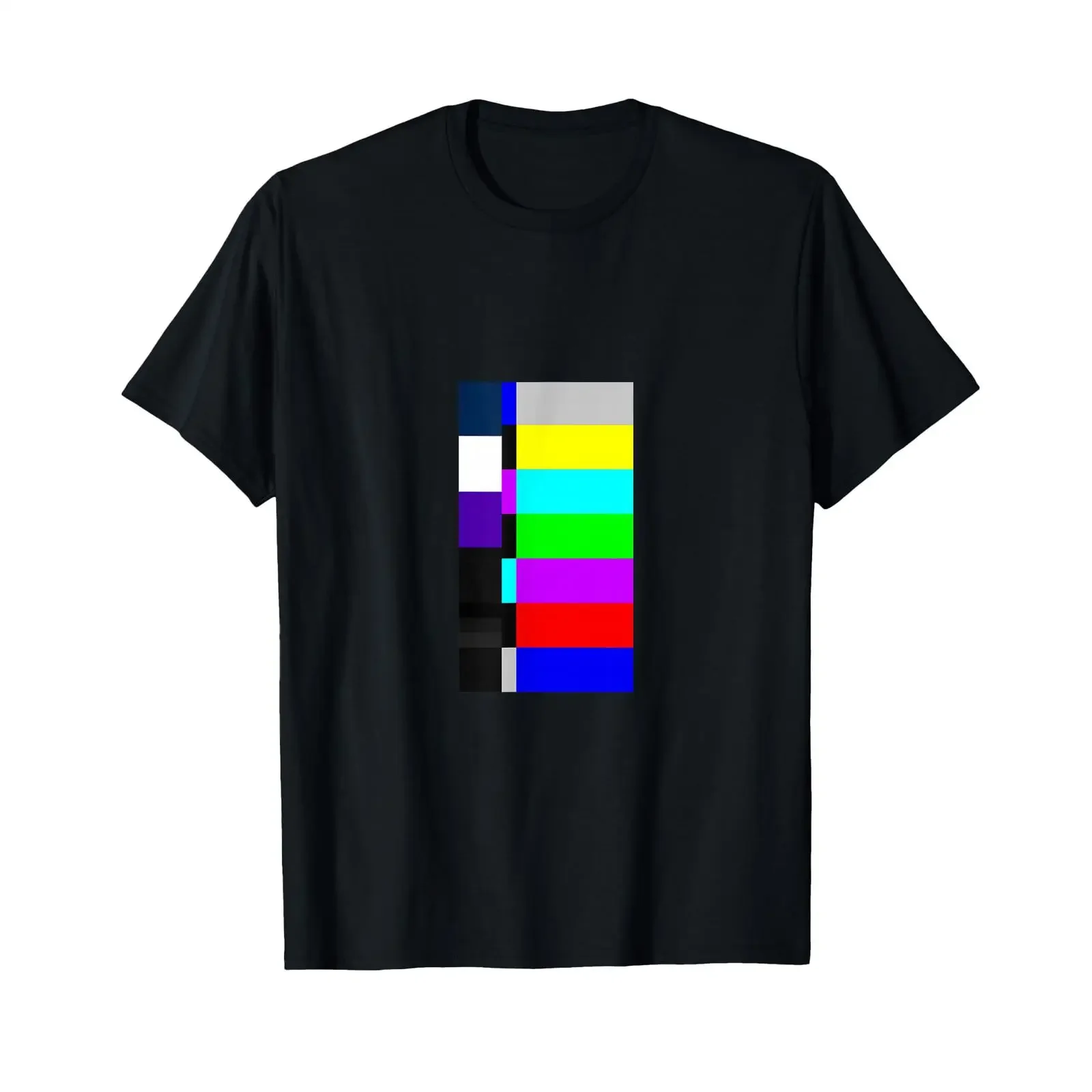 TV Color Bar Test Pattern Broadcast Video Cam Balance Art T Shirt vintage Washed Top For Everyday Wear designer clothes