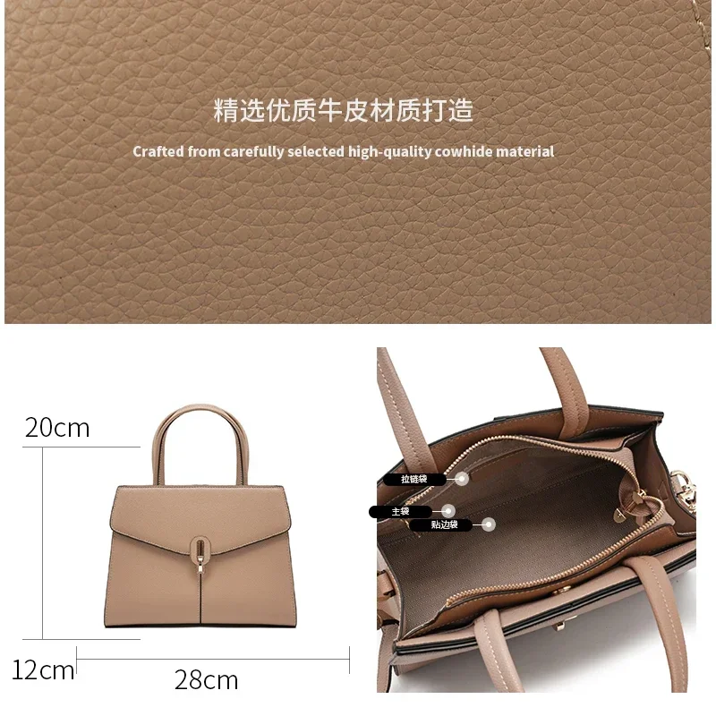 

Women Natural Cow Genuine Leather Retro Shoulder Bags Lady Cowhide Crossbody Bag Female Fashion Design Luxury Commuting Handbag