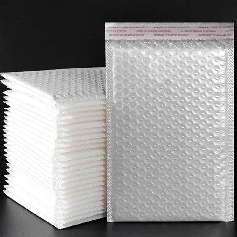 Enveloppes à bulles en mousse blanche, 50/10 pièces, sacs d'expédition en Poly bulle, sacs d'emballage auto-scellants pour magazines 11cm 15cm 23cm