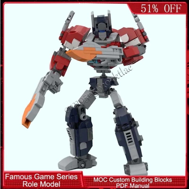 

404 детали Brickheadz Prime Sentinel MOC: Модульный конструктор для самостоятельной сборки, развивающая игрушка для мальчиков, подарок на Рождество