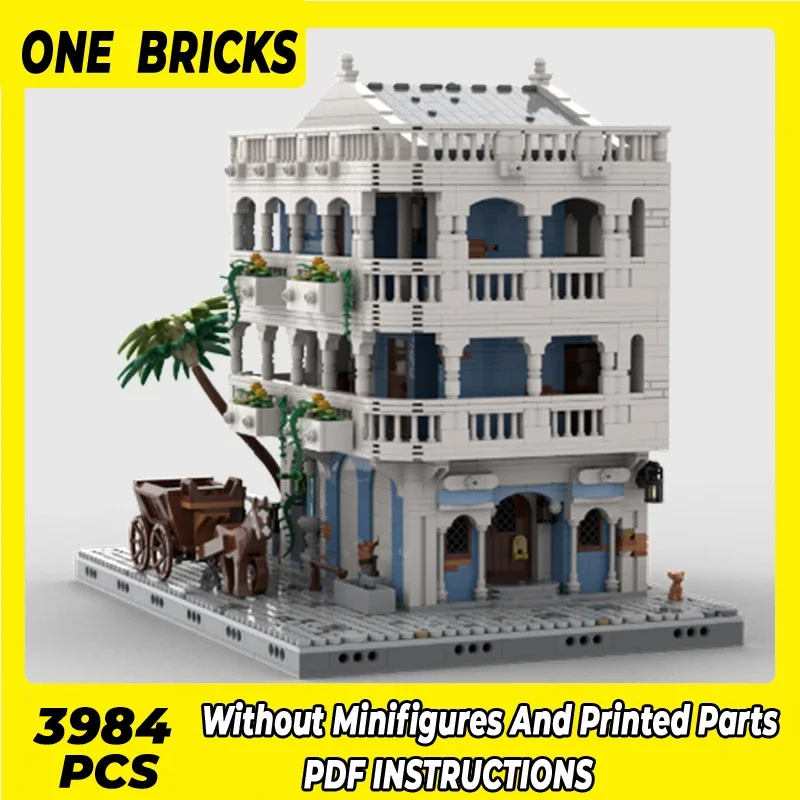 Moc Building Blocks Street View Model Empire Rest House Technical Bricks DIY Assembly Construction Toys For Childr Holiday Gifts