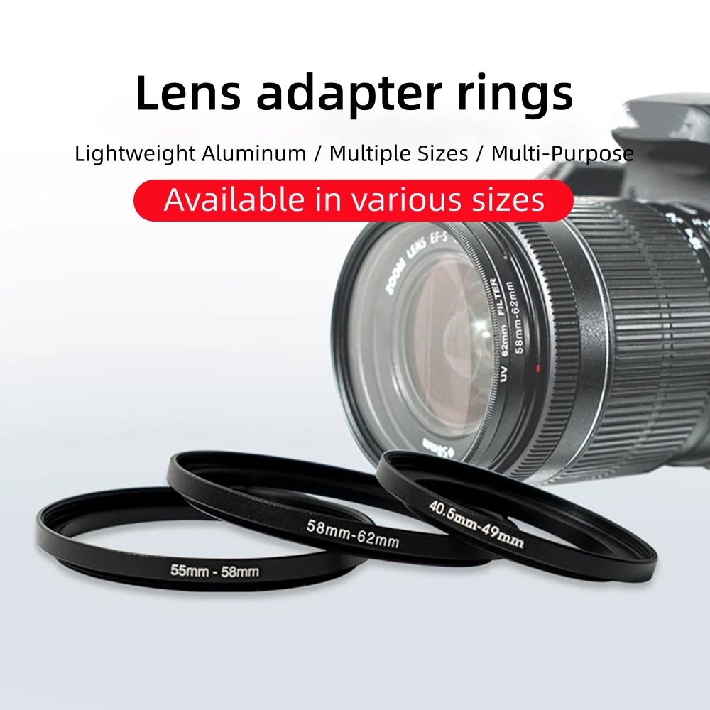 Universal UV CPL ND Lens Step Up Ring Camera Filter Adapter Ring 37 49-52mm 52-55mm 55-58mm 58-62mm 62-67mm 67-72mm 72-77mm 82mm