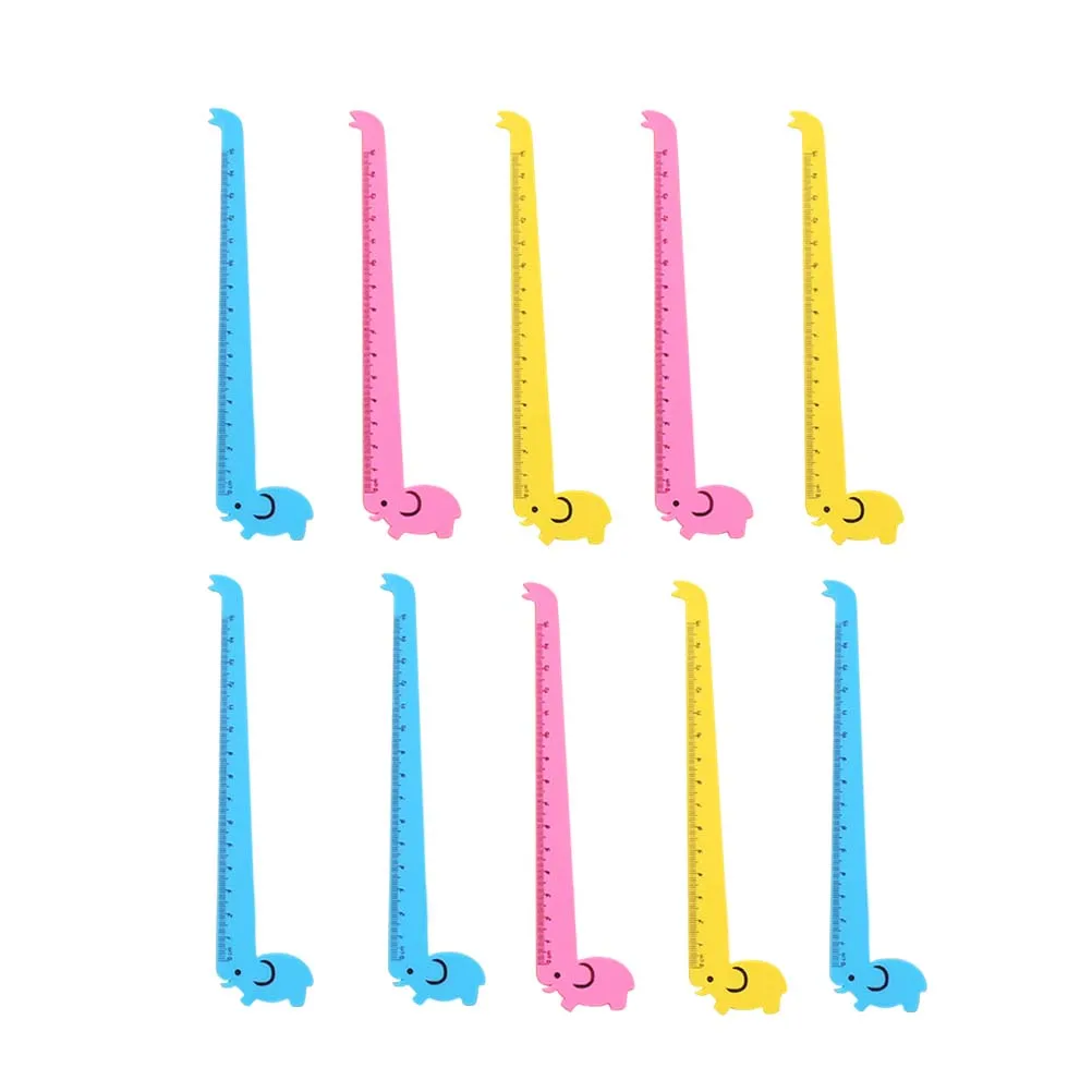 

10 Pcs Giraffe Ruler Plastic Cartoon Lightweight Portable Students School Office Creative Stationery Gift Kids Children