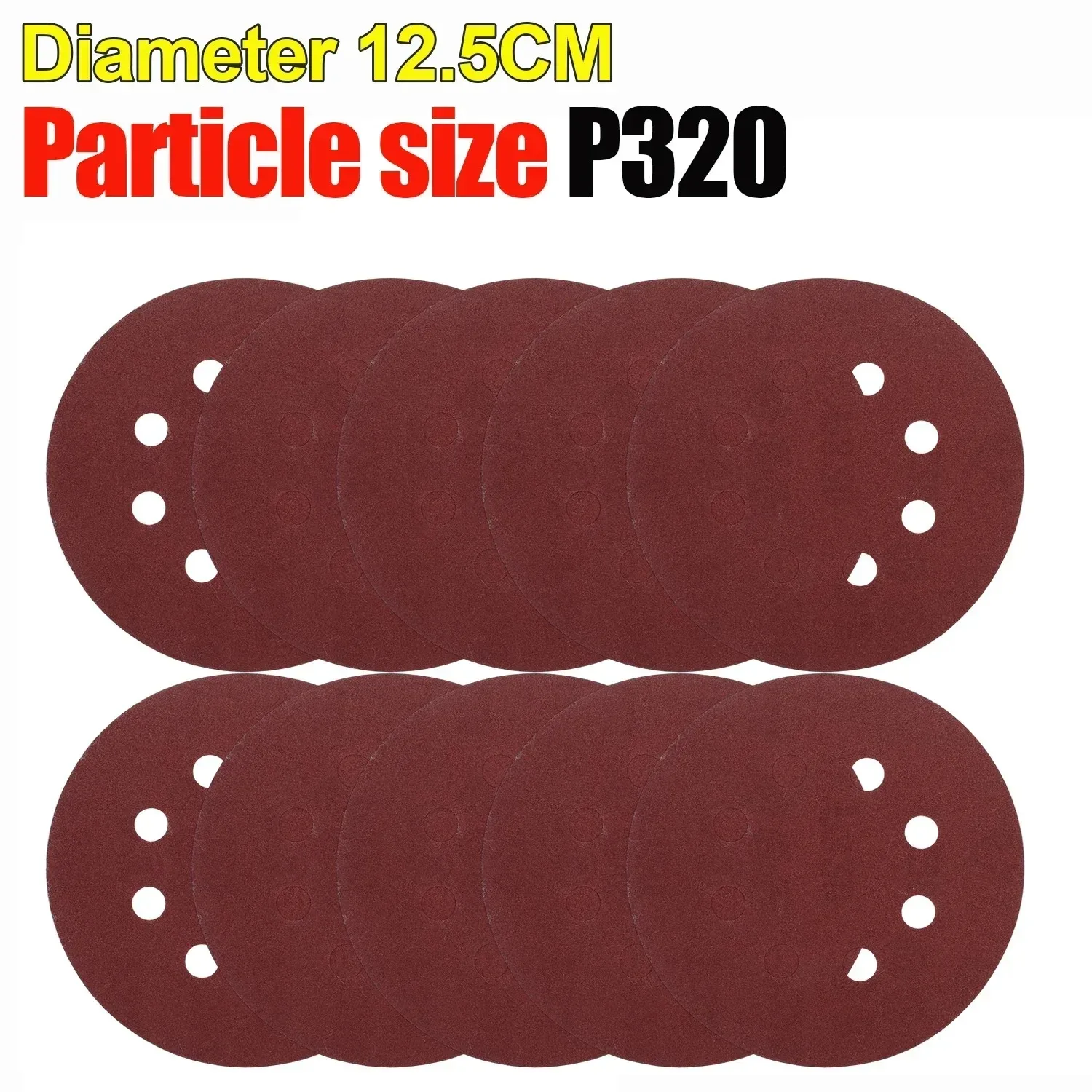 Universele 8 Gat Schuurschijven 125mm Schuurpapier voor Metaal Hout Glas Schuurmachine Polijsten Pads Thuis Schuurmiddelen 40 ~ 3000 Grit